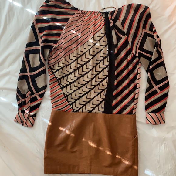 Thakoon Dress Tan Lambskin Leather skirt size 2-4 - Picture 9 of 10